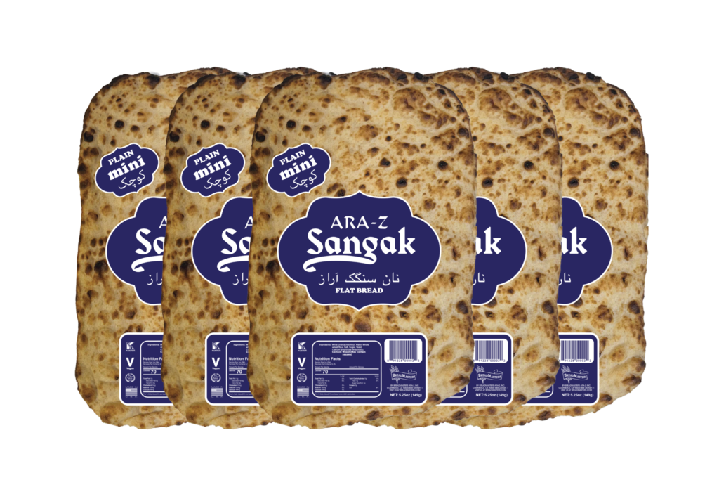 ara-z-mini-plain-sangak-5-pack - BreadMasters ARA-Z 5-pack of mini plain Sangak, an authentic Persian flatbread, displayed on a neutral background