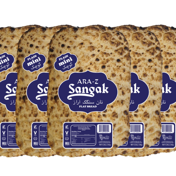 ara-z-mini-plain-sangak-5-pack - Breadmasters ARA-Z 5-pack of mini plain Sangak, an authentic Persian flatbread, displayed on a neutral background